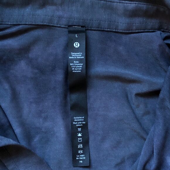 Lululemon Evolution Wash Golf Polo Shirt Mens Large Gray DYAG Tie Dye Activewear - Picture 4 of 6